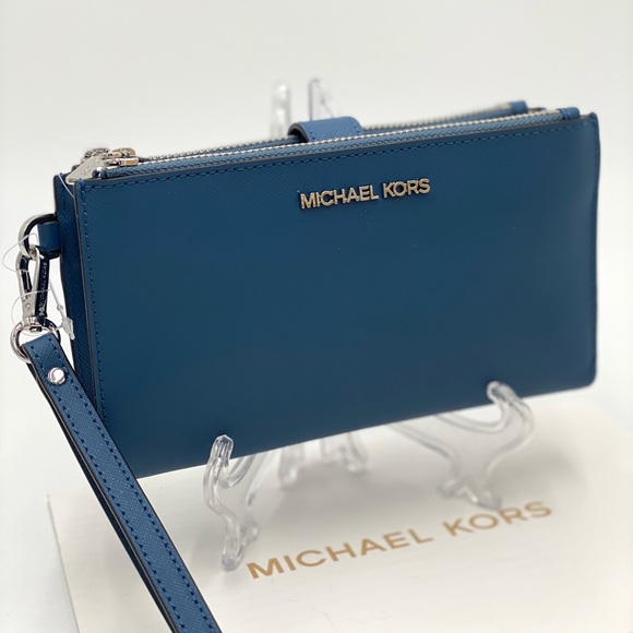 Michael Kors Handbags - MICHAEL KORS LARGE DOUBLE ZIP WRISTLET  CHAMBRAY